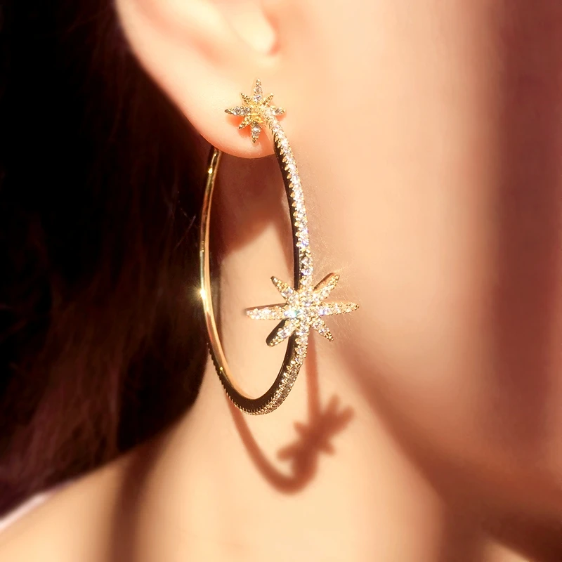 Женские Блестящие большие круглые серьги-кольца золотые/Серебристые/черные