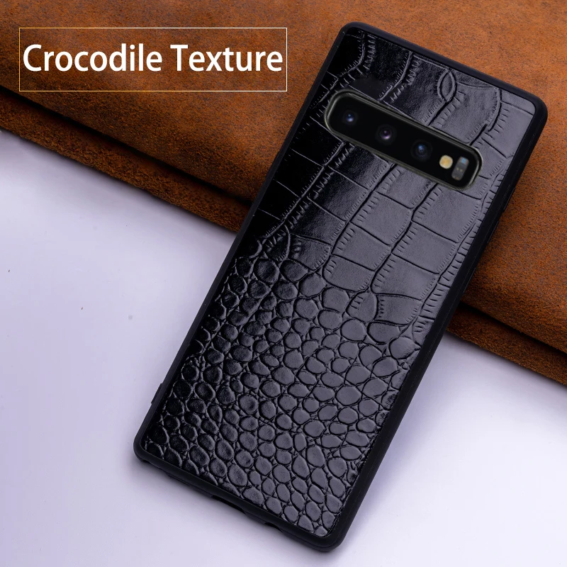 Cowhide Phone Case For Samsung Galaxy S7 S8 S9 10 Plus Note 8 9 case A10 A20A30 A50 A70 A5 A7 A8 J5 J7 2017 J6 2018 cover | Мобильные