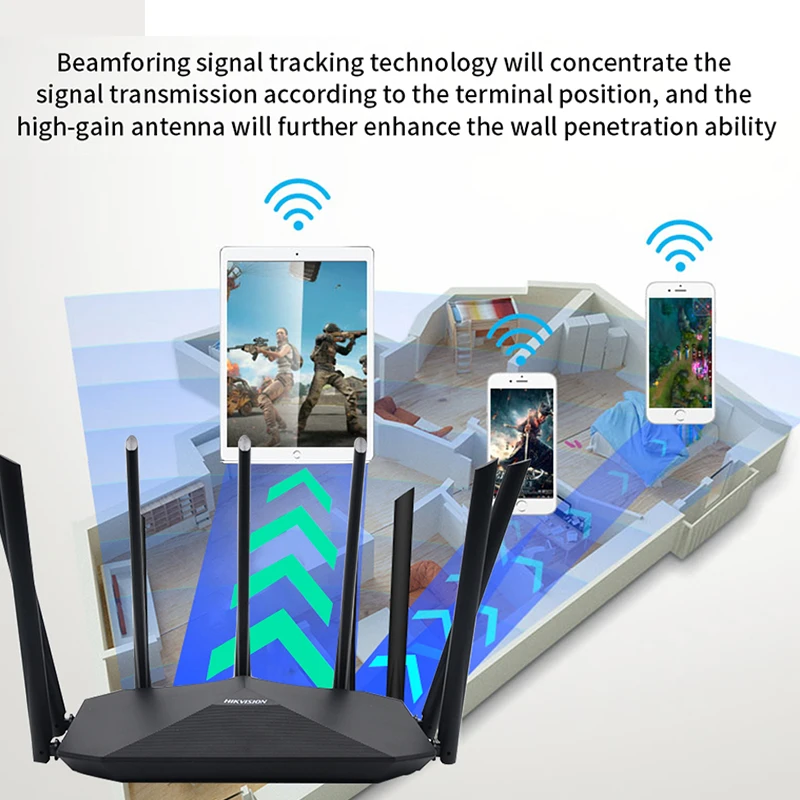 JSMAX HIKVISION DS-3WR23-E WiFi Router AC2100M 10/100/1000M Gigabit Support IPV6 App Contro Dual Band Wireless | Компьютеры и офис