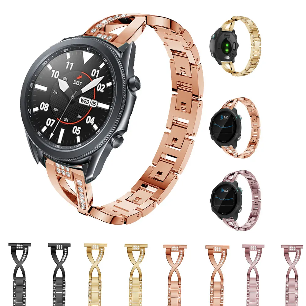 20 мм браслет для Samsung Galaxy Watch 42 мм/gear S2/ active2 сменный стальной Кристальный ремешок