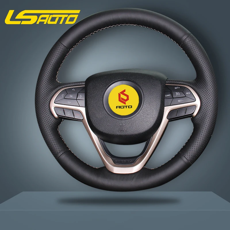 Оплетка на руль для Jeep Grand Cherokee 2014 2016 кожаный чехол cache volant тюнинг Jeep|Чехлы руль| |