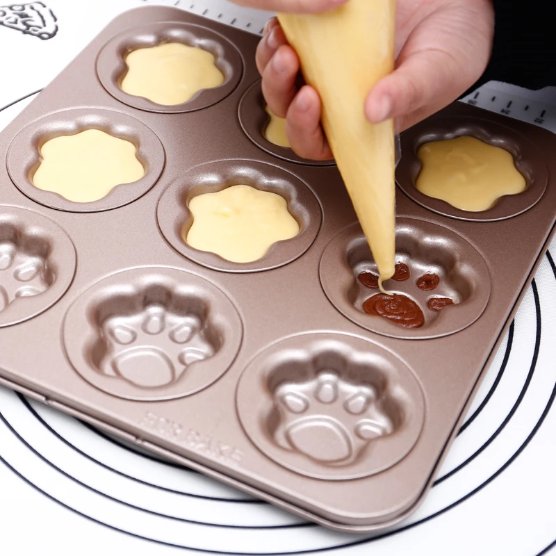 9 чашек золотого антипригарного медведя/утки форма для выпечки торта кухонные