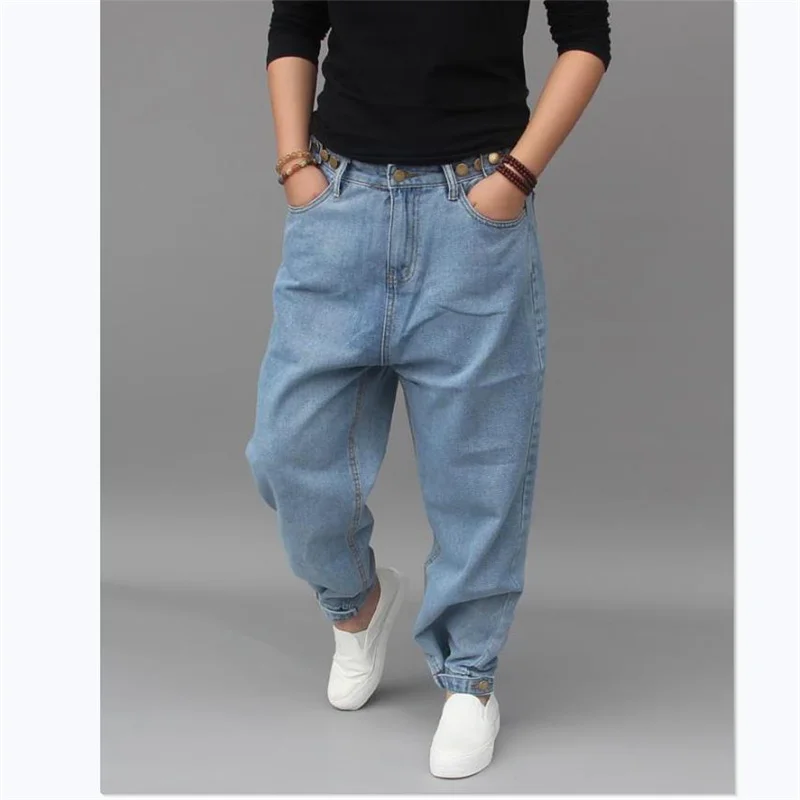 

Plus Size XXXXL Baggy Jeans Men's Tide Loose Hip Hop Straight Skateboard Denim Pants Casual Trousers Male Man Clothing