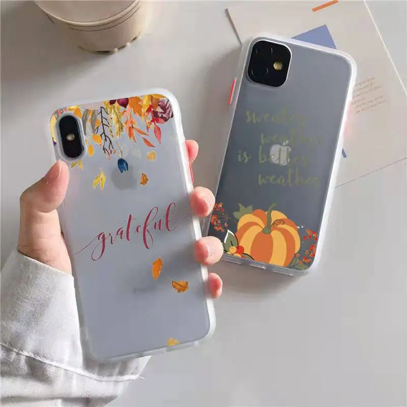 

Pumpkin happy fall autumn Phone Case matte transparent For iphone 7 8 11 12 13 plus mini x xs xr pro max cover