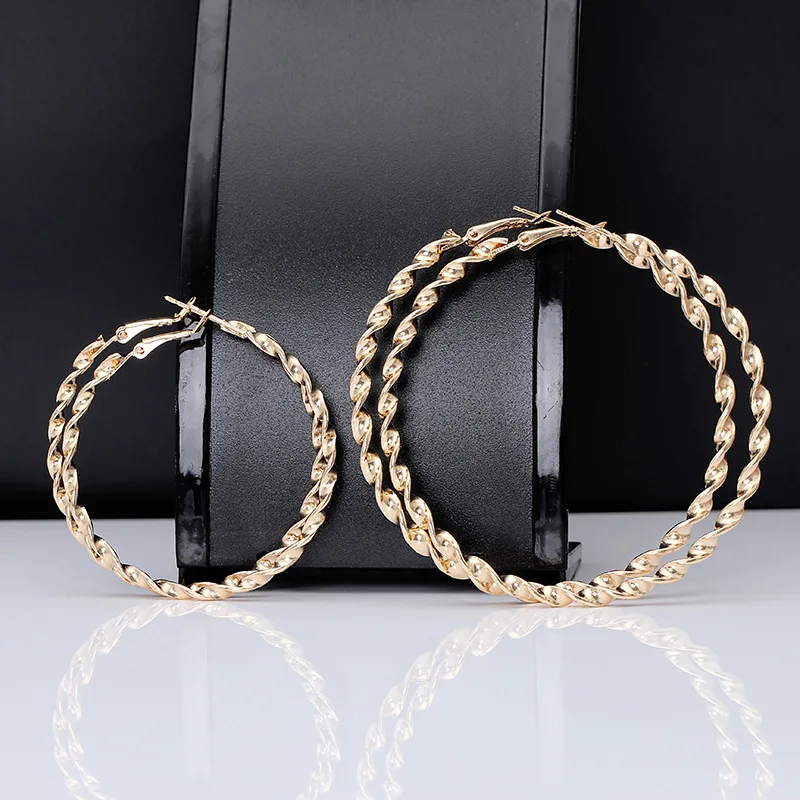 Модные простые серьги для женщин девочек металлические большие круглые