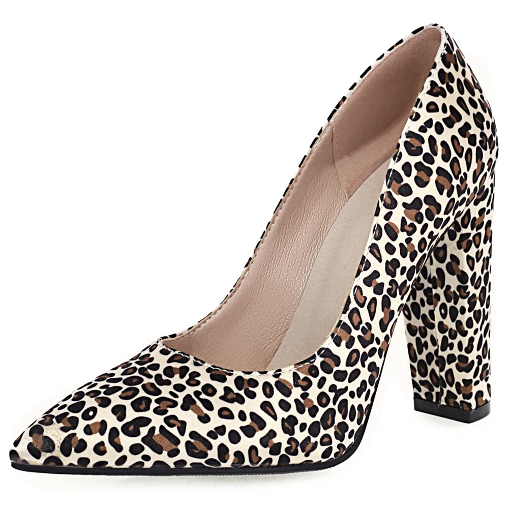 

SARAIRIS Spring 2021 Ladies Sexy Party Club Pumps Fashion Mature Pumps Women Leopard Pointed Toe Thick High Heels Shoes Woman