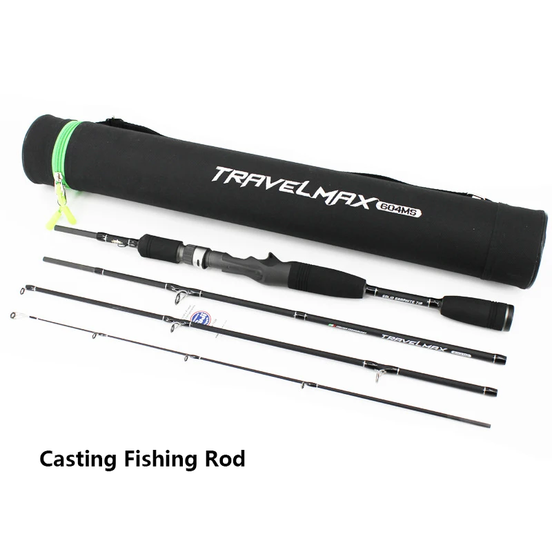 

4 Sections Lure Fishing Rod Carbon Spinning Baitcasting FUJI Guide FUJI Wheel Seat 1.88m 1.98m Travel Lure Rod 5-25g M With Bag