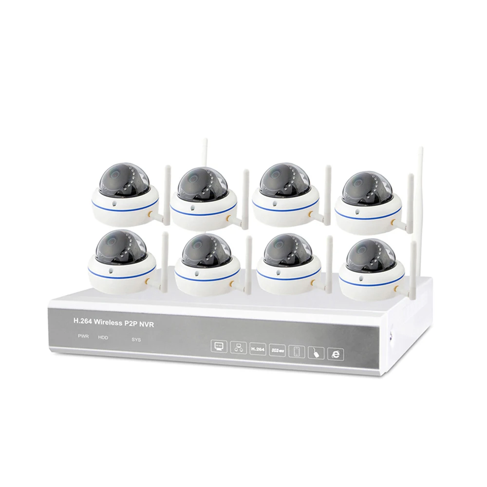 

Laikor 8CH Full HD 720P 960P 1080P wireless IP66 waterproof network camera with IR-Cut H.264 NVR Best Home CCTV Security Systems