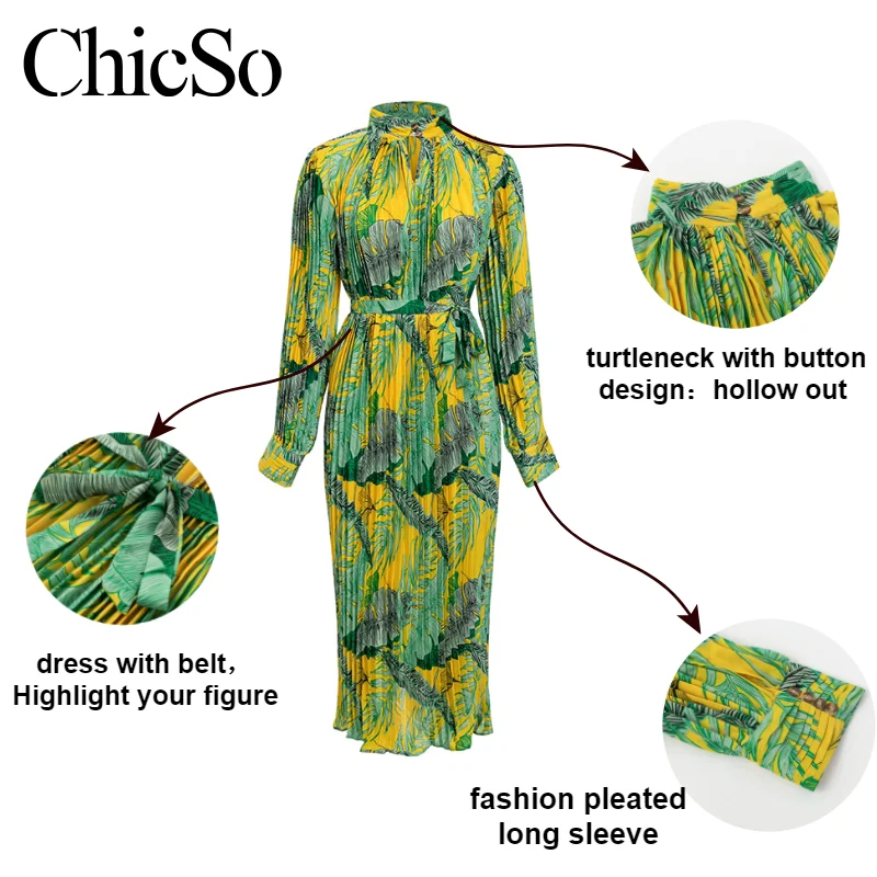 Женское шифоновое платье MissyChilli элегантное зеленое плиссированное с длинным