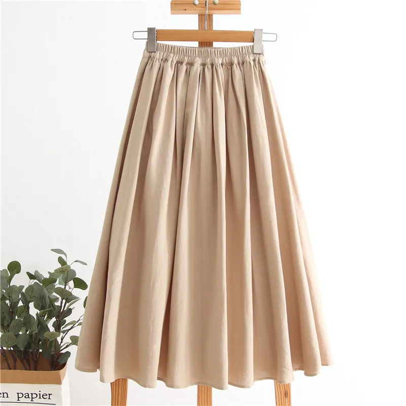 2020 летние женские юбки средней длины в винтажном стиле с завышенной талией