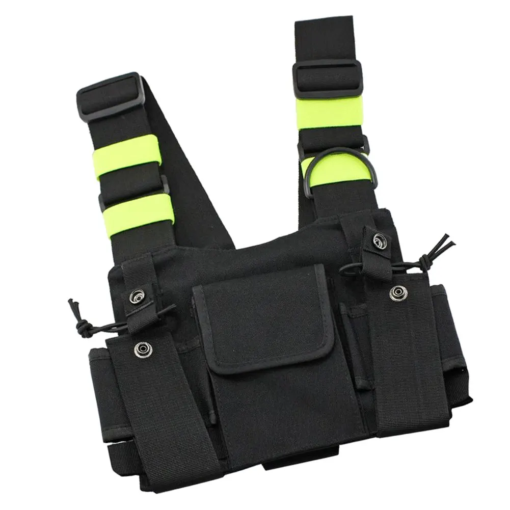 

Nylon Radio Chest Harness Universal Reflective Holster Vest Pack Front Waist Pouch With Adjusted Shoulder Strap For WalkieTalkie