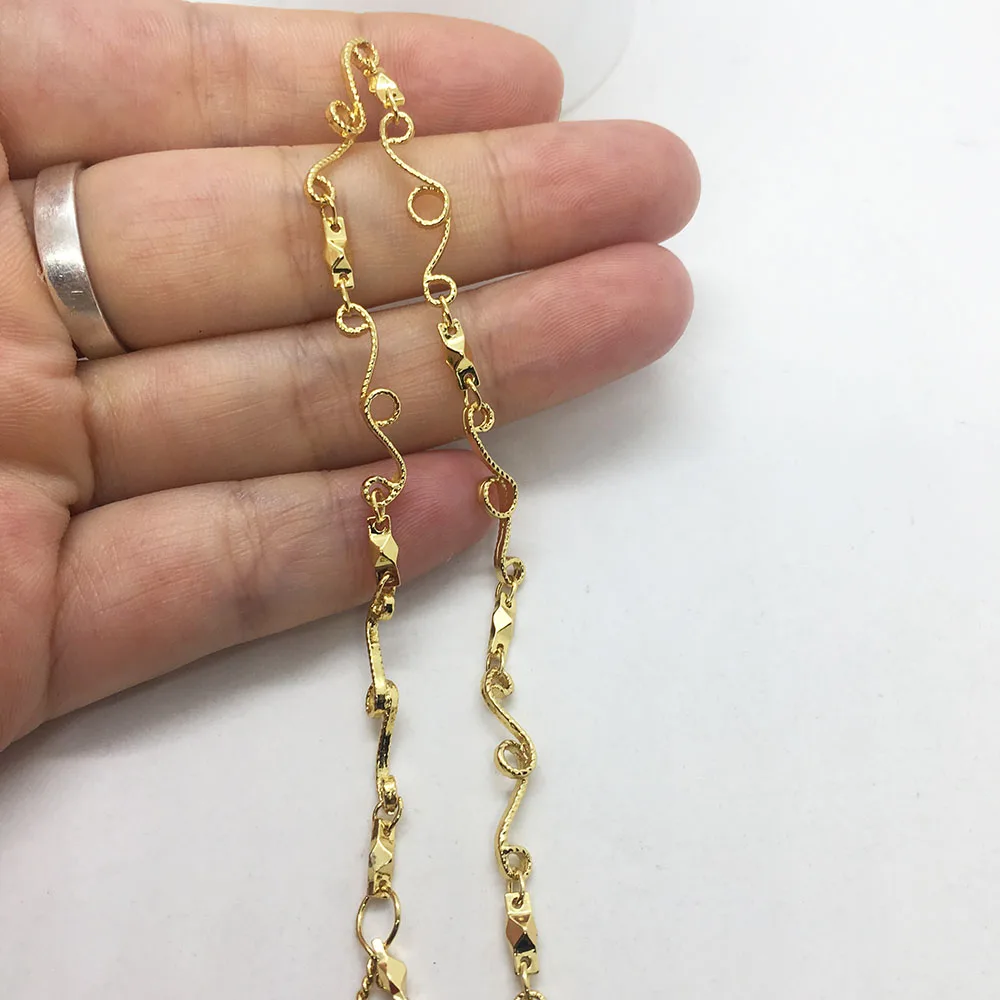 

1Meter Exquisite Handmade 18k Golded Copper Luxury Couple Chains Suitable For DIY Ladies Necklace,Bracelet,Anklet Jewelry Making