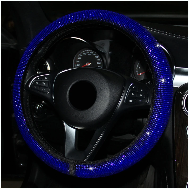 

Universal Car Steering Wheel Cover Rhinestones Decoration for Woman Girl Lovely Braid on the Steering wheel Cute Car Accessories
