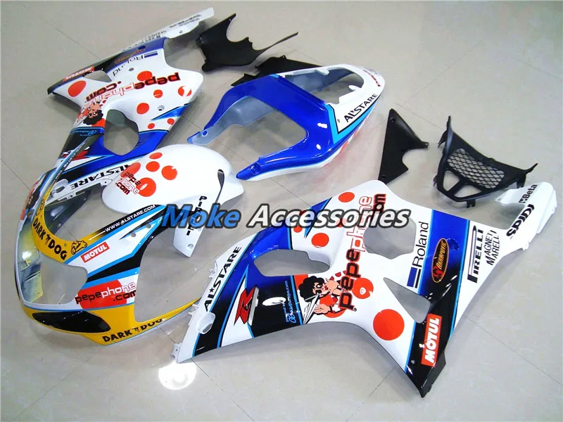 

Motorcycle Fairings Kit Fit For Gsxr1000 2000 2001 2002 Bodywork Set High Quality Injection White Blue