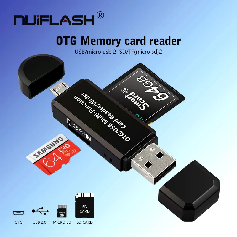 Micro USB и 2 в 1 OTG кардридер высокоскоростной 0 универсальный TF/SD для Android компьютера