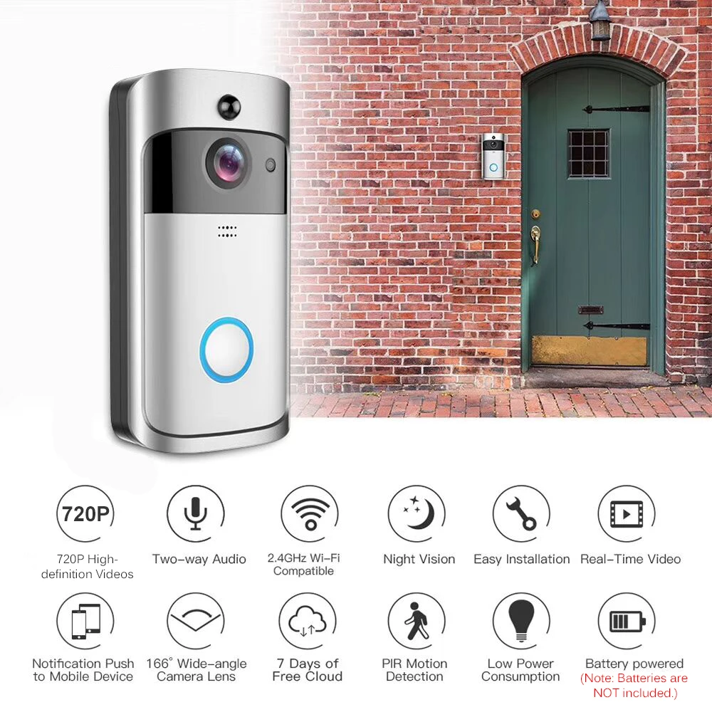 

Video Doorbell Smart Wireless WiFi Security Door Bell Visual Recording Home Monitor Night Vision Intercom door phone