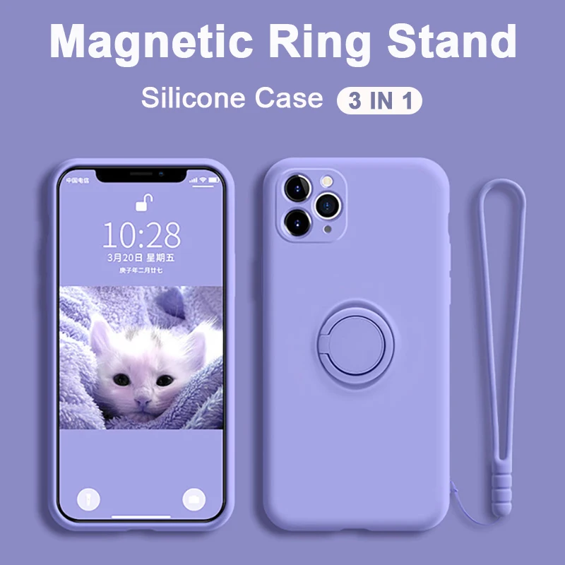 Чехол-накладка для iPhone 11 Pro XS X Max 7 8 6 S XR SE 2020 с кольцом-подставкой - купить по