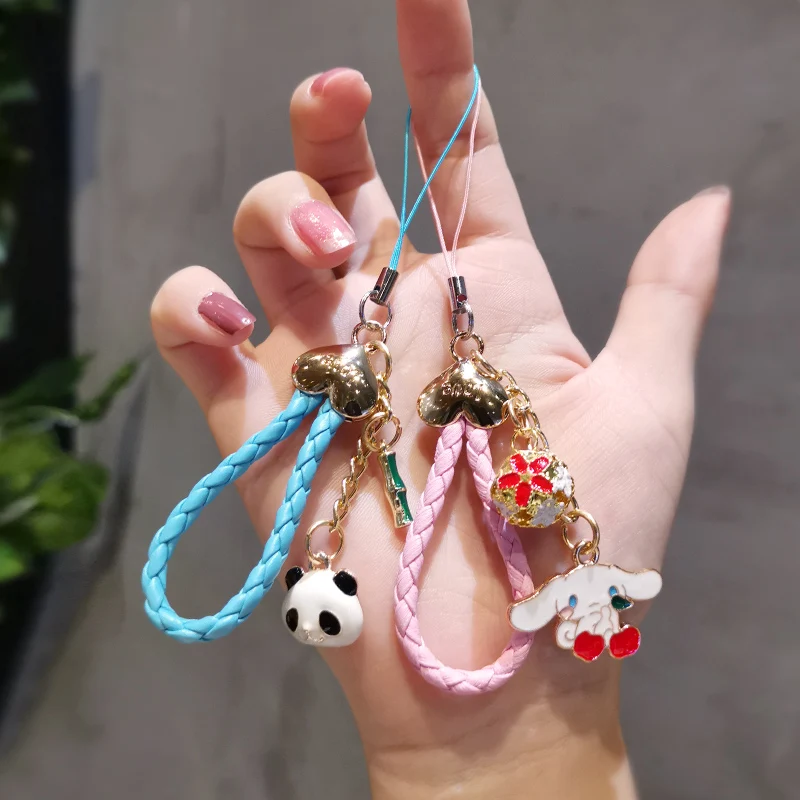 

Cartoons Mobile Phone Finger Ring Rope ring lanyard Phone Accessories Nylon weave Handmade for all phone free shipping