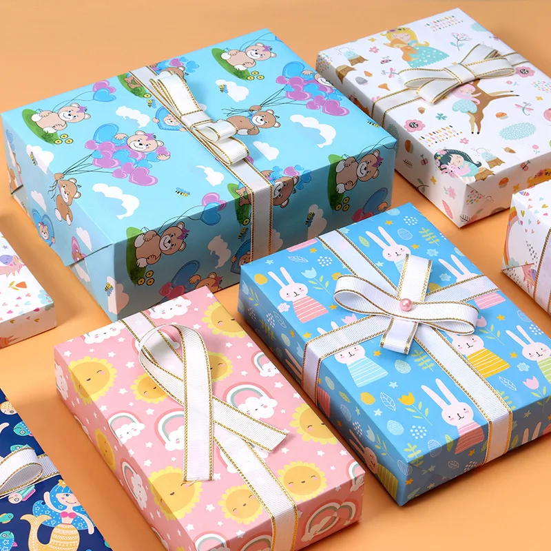 Green Cartoon Rabbit Unicorn Mermaid Colored Paper Gift Wrap Packaging Paper Scrapbook Paper