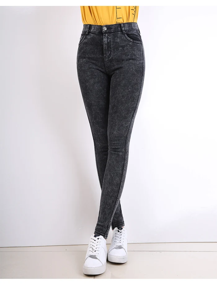Женские облегающие джинсы LEIJIJEANS, классические высокоэластичные черные джинсы средней посадки со снежинками, модель 9259 большого размера