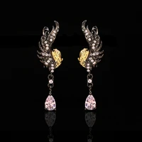 womens earrings fashion charm black wing shape micro inlaid zircon earrings earrings specially set for women for girlfriend