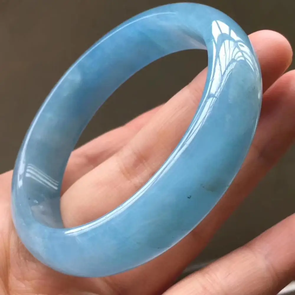 Высококачественный натуральный Аквамариновый прозрачный синий женский браслет