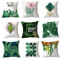 office chair green leaves cushions pillow cotton printed pillow set catus nordic style pillow cover core living room decoration