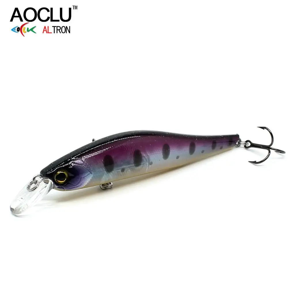 

AOCLU new wobblers 95mm 13g Sinking Hard Bait Minnow Crank Depth 1.2m fishing lure VMC hooks 6 colors tackle Quality