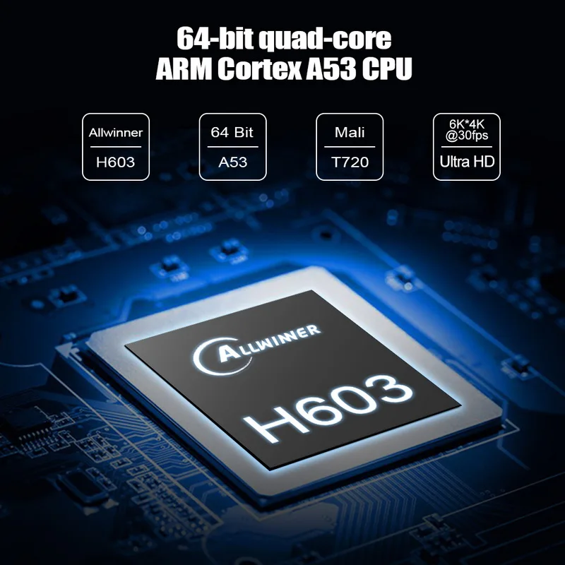 ТВ-приставка X96H для Smart TV Android 9 0 4 Гб ОЗУ 64 ПЗУ совместим с Allwinner H603 Wi-Fi-1080P |