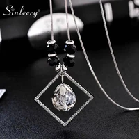 sinleery hollow square pendant necklace antique gold silver color chain zircon ball long neckalce for women jewelry my028 ssk