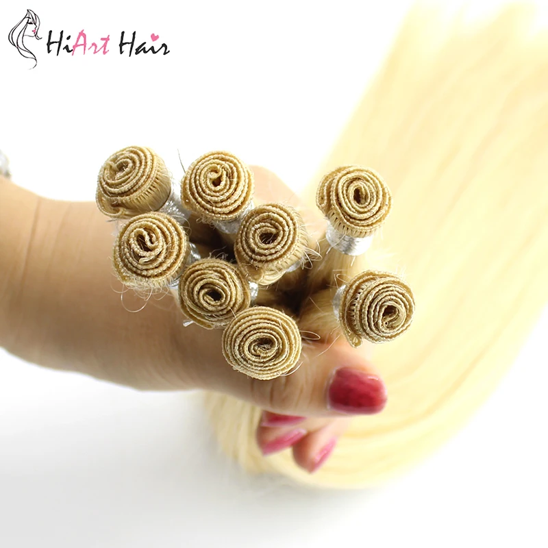 HiArt 15 г/шт. волосы для наращивания с ручной вязкой 100% настоящие человеческие Remy