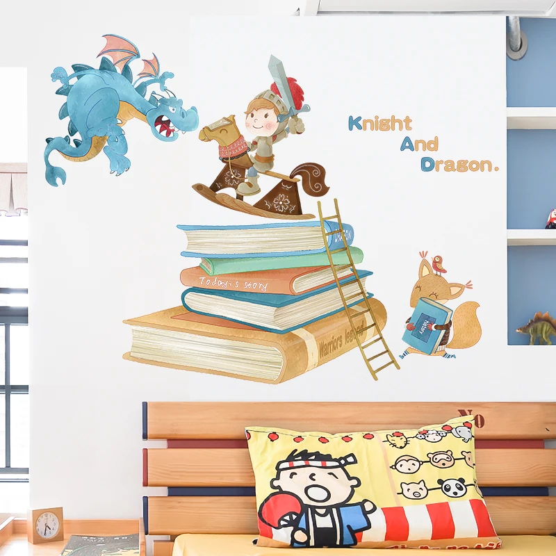 С рисунком дракона настенные наклейки в виде животных для маленьких мальчиков