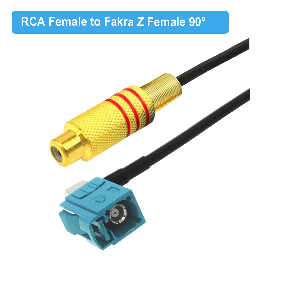 Универсальный Переходник Fakra Z мама под прямым углом к видеокамере RCA для камеры