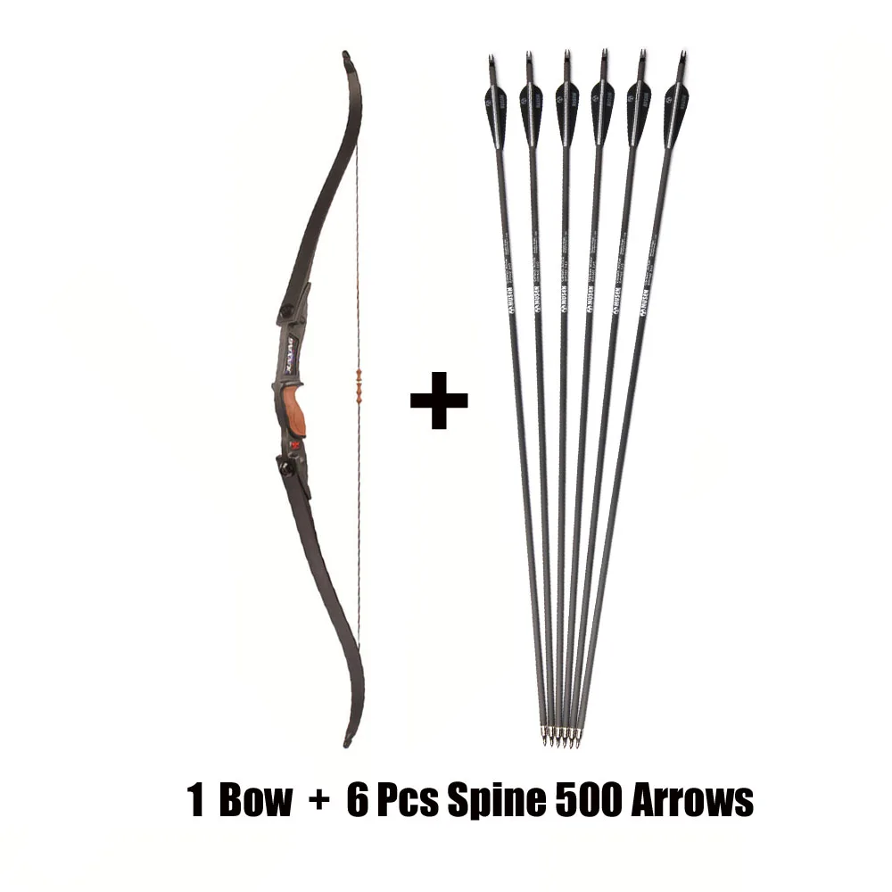 1 Bow and 6 Arrow CS игровой лук 56 дюймов изогнутый лук с безвредным наконечником стрелы и набор стрел для стрельбы из лука на открытом воздухе Охота Стрельба игра - Цвет: 1 Bow and 6 Arrow