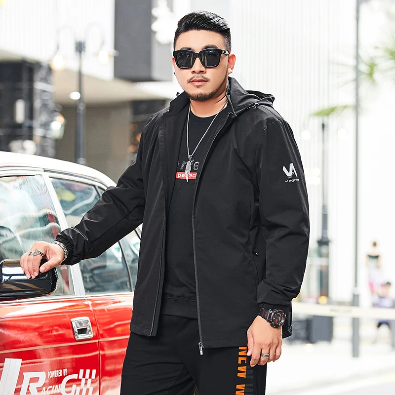 

100KG fat Plus Size New Men 8XL Fashion Casual Loose Mens Jacket Large Size Sportswear jackets Male Coats