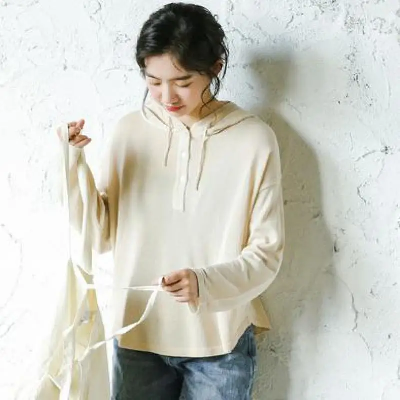 

Yedinas 2020 Autumn Women Sweater Hooded Long Sleeve Knitted Jumpers Streetwear Sweaters Female Autumn Solid Sweet Girls Tops
