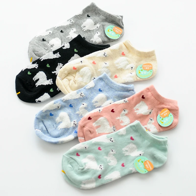 2 пары женские носки Alpaca Sox кофейно-коричневые серые теплые удобные каваи лама