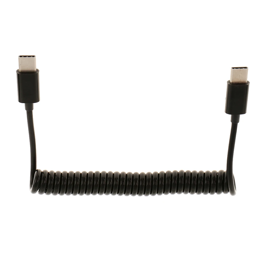 

Adapter Dual USB 3.1 Type C Male To Male Sync Data Cable Spiral Cable