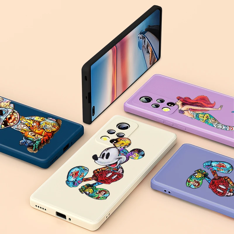 

Mickey Tattoo Cartoon For Honor Play 5T 5 4 4T 3 50 V40 V30 30 X20 X10 20 8A 7S Pro Plus Lite 5G Liquid Silicone Phone Case