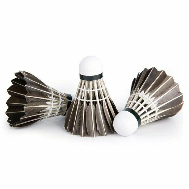 12 Pcs Pro Training Black Goose Feather Shuttlecocks Badminton Ball Game Durable | Спорт и развлечения