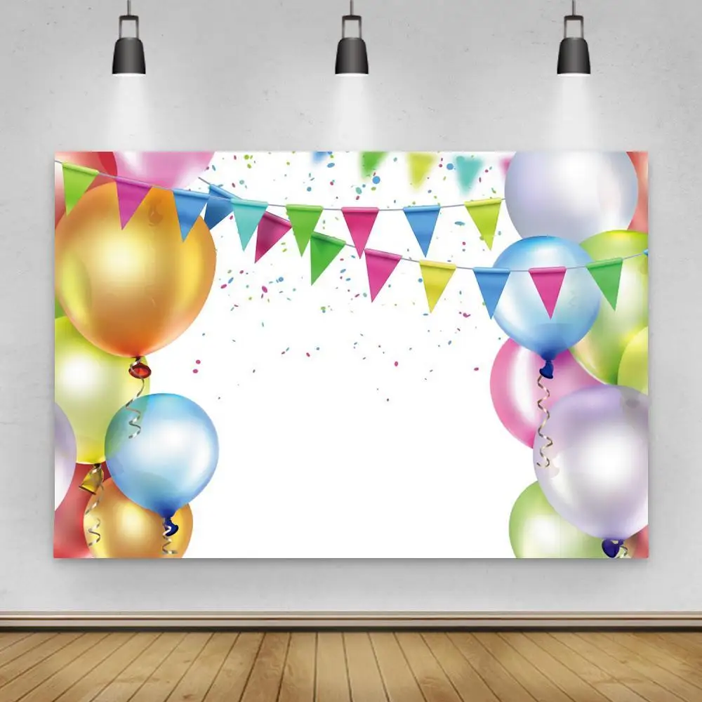 

Мультяшный воздушный шар вечеринка в честь Дня рождения баннер фон для фотосъемки Декор Детская фотобудка реквизит фоны для студийной съем...