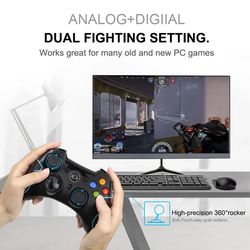2,4G беспроводной ESM-9013 геймпад игровой джойстик контроллер подходит для ПК Windows для PS3 tv Box Android смартфон