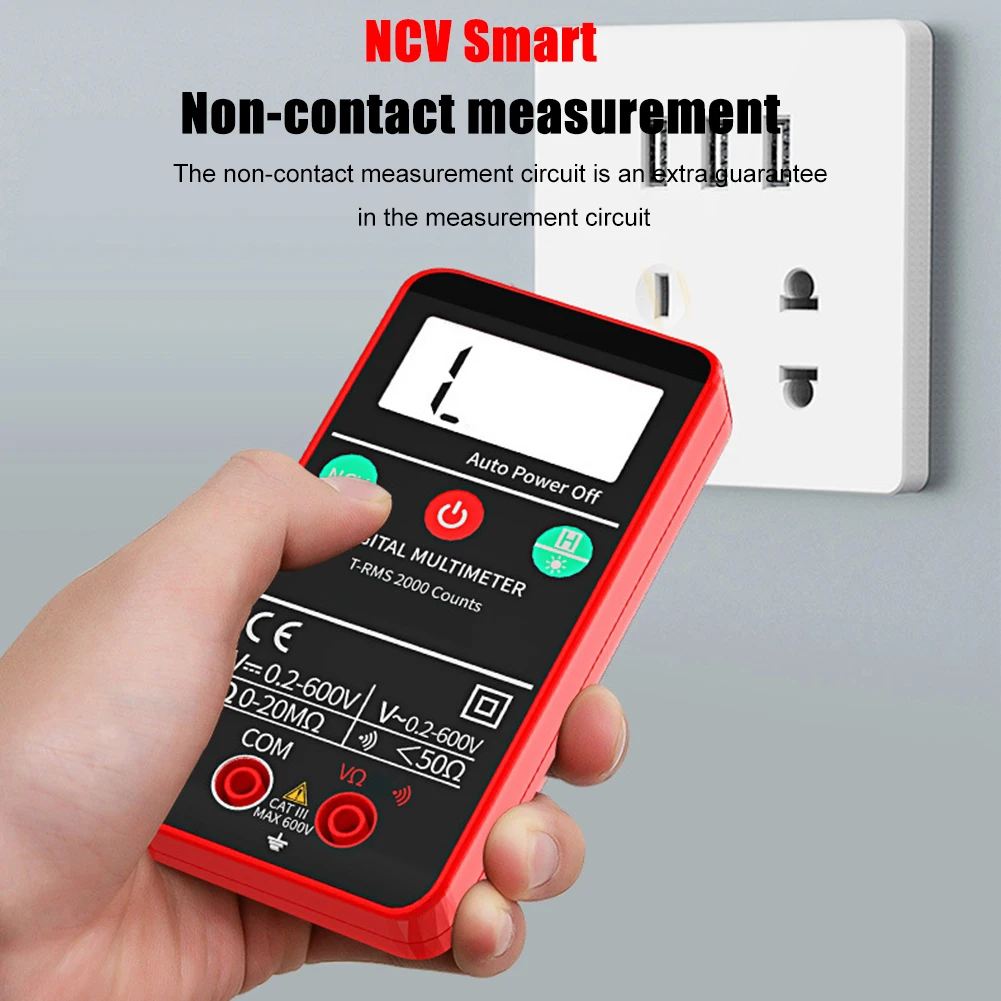 

Digital Multimeter Electric Portable AC/DC Voltage NCV Automatic Range Data Hold Strong Toughness Current Tester