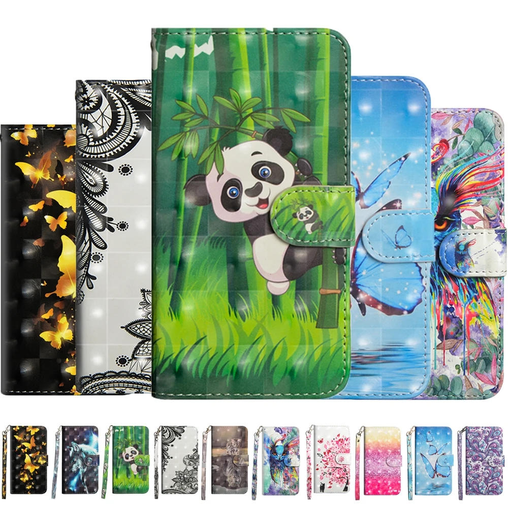 Чехол для телефона с 3D пандой Etui Huawei P Smart Z Y9 Prime 2019 роскошный кожаный чехол