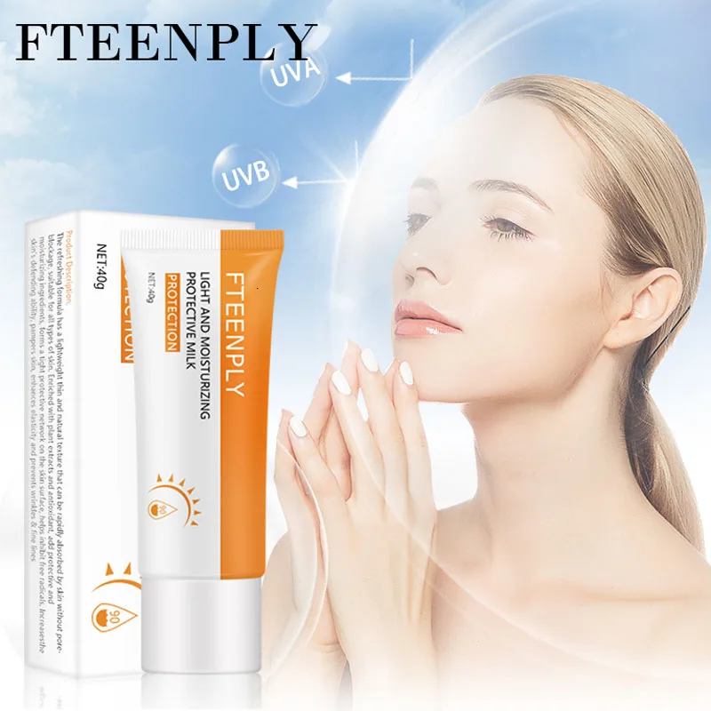 

FTEENPLY Light And Moisturizing Protective Face Body Sunscreen Cream Concealer Refreshing Waterproof Sun Cream SPF 90 Skin Care