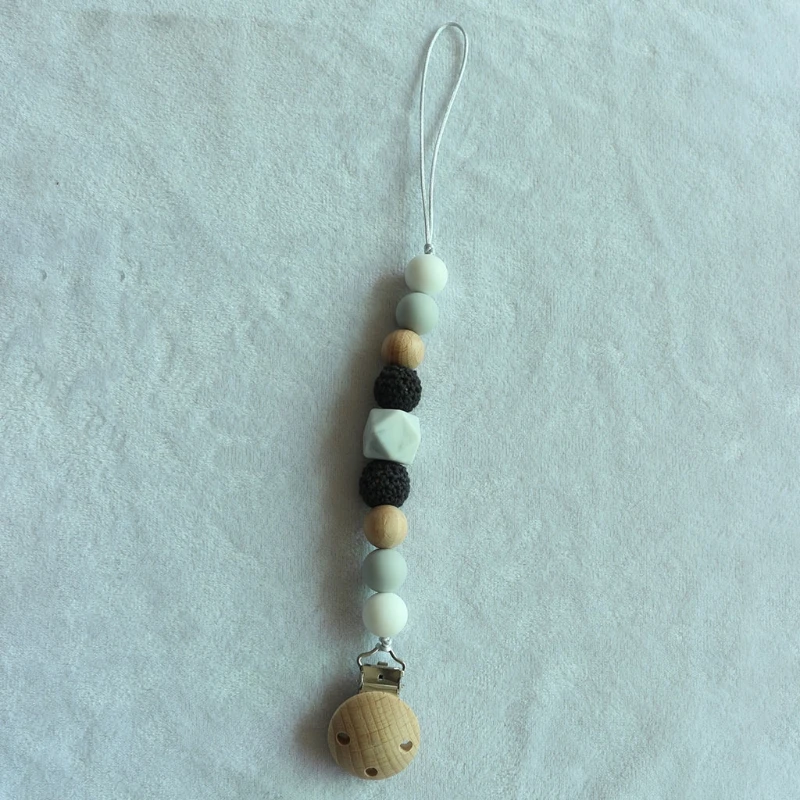 

Baby Pacifier Clip Teething Bracelet Crochet Rabbit Soother Infants Rattle Toy