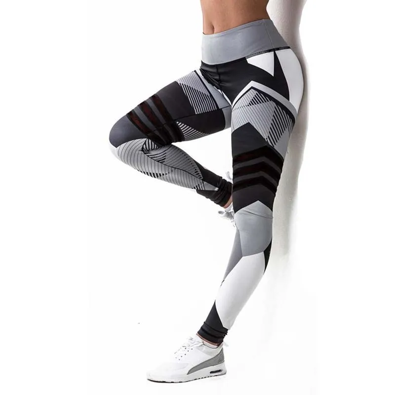 

Digital printed yoga leggings hip-height waist sports fitness pants