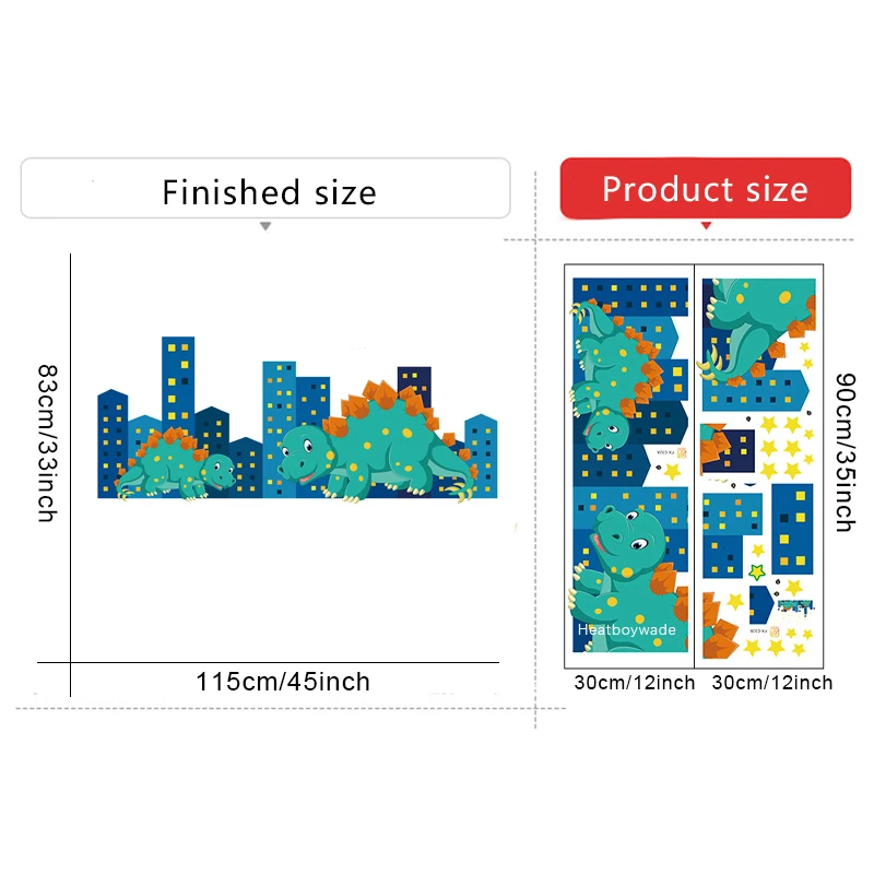 Мультяшные наклейки на стену с динозавром для украшения дома детской комнаты