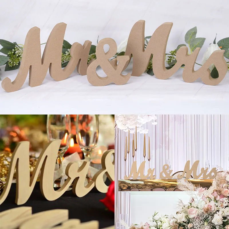 

3pcs/set Mr&Mrs Alphabet Letter Sign Wedding Decoration Bridal Shower Party Photo Props Wedding Table Ornaments