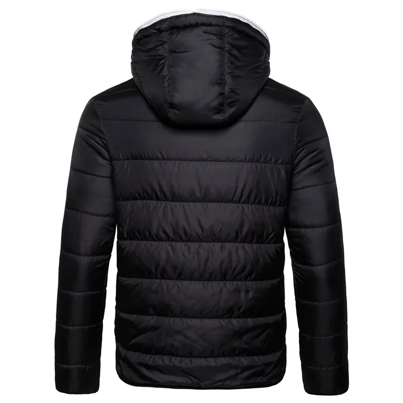 Autumn and Winter Outdoor Fashion Casual Men's Hooded Cotton-padded Jacket Solid Color Plus Size Coat